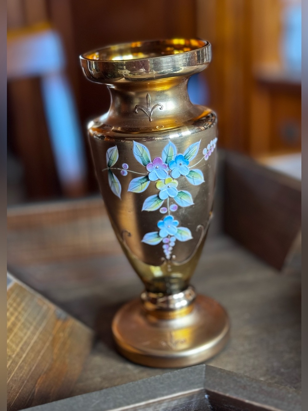Czech Bohemian Art Glass Vase VTG - Picture 2 of 12